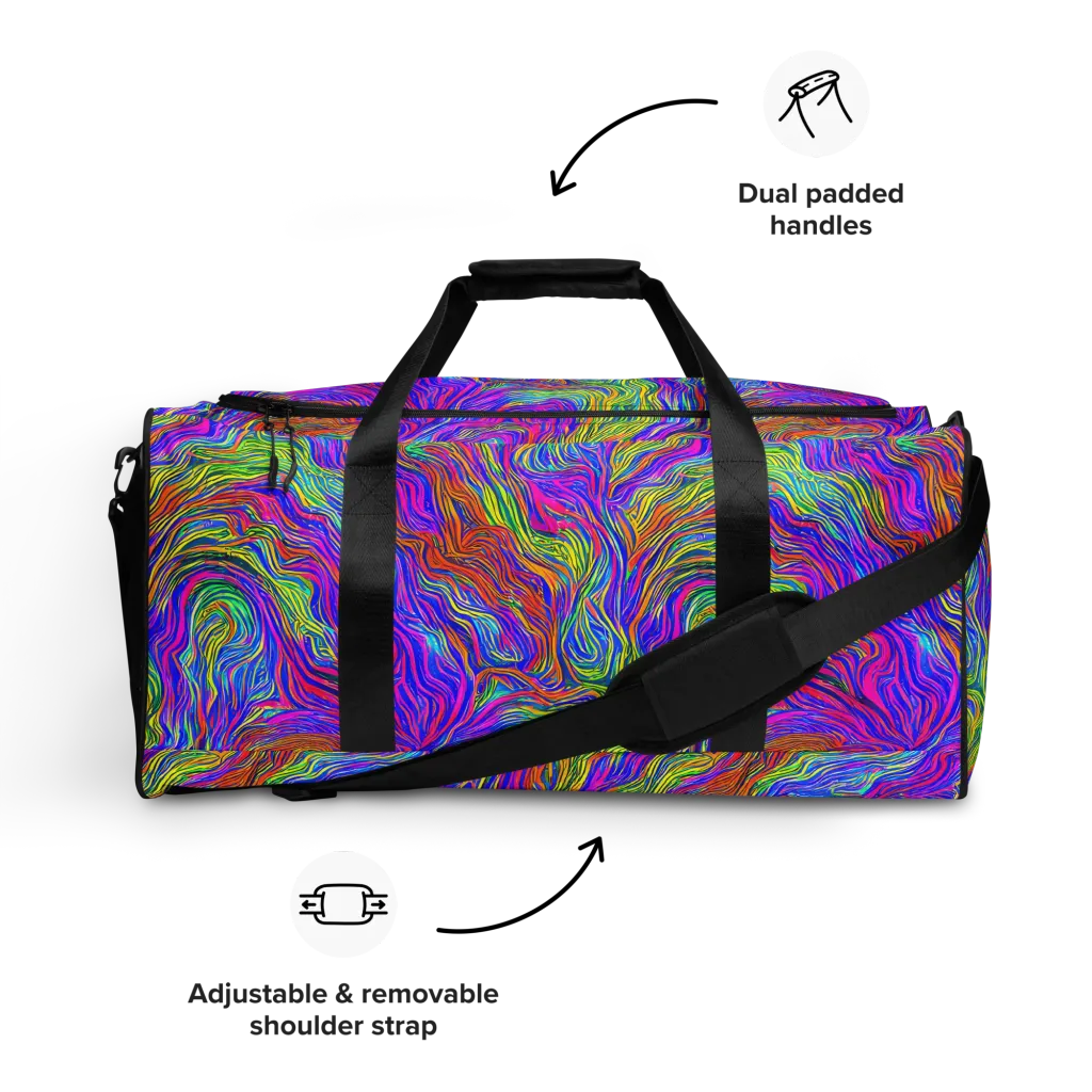 Psychedelic Filament on Duffle Bag — Front
