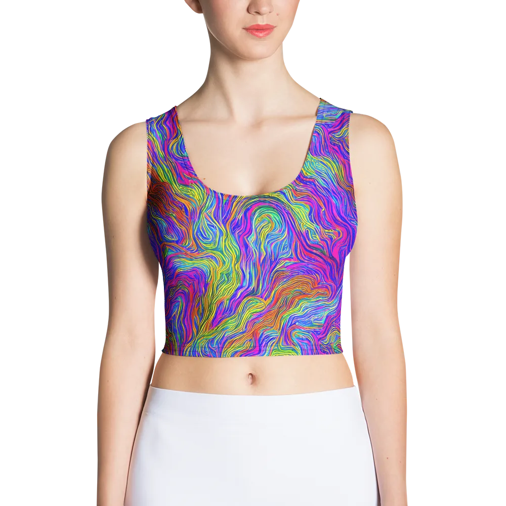 Psychedelic Filament on Crop Top — Front