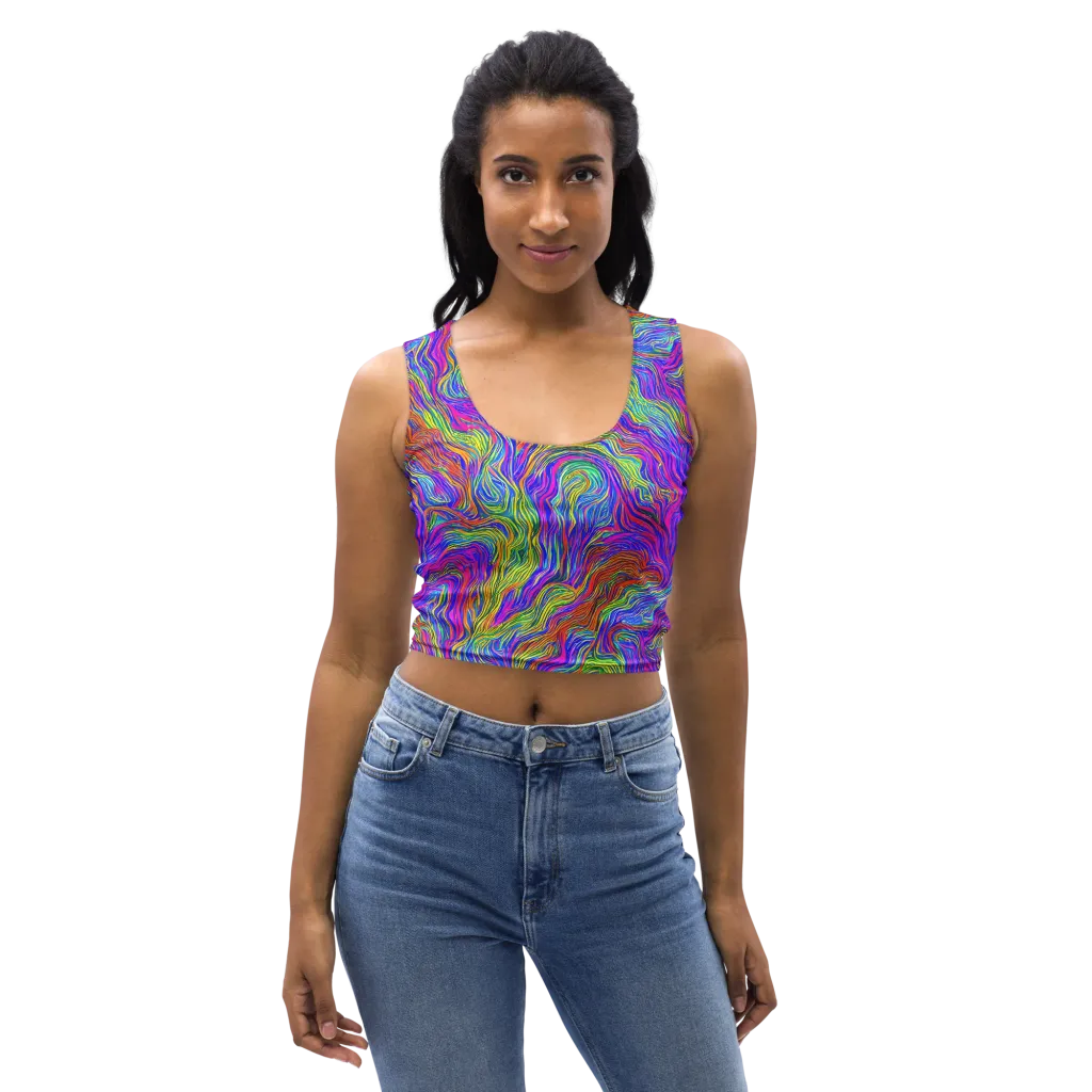 Psychedelic Filament on Crop Top — Front