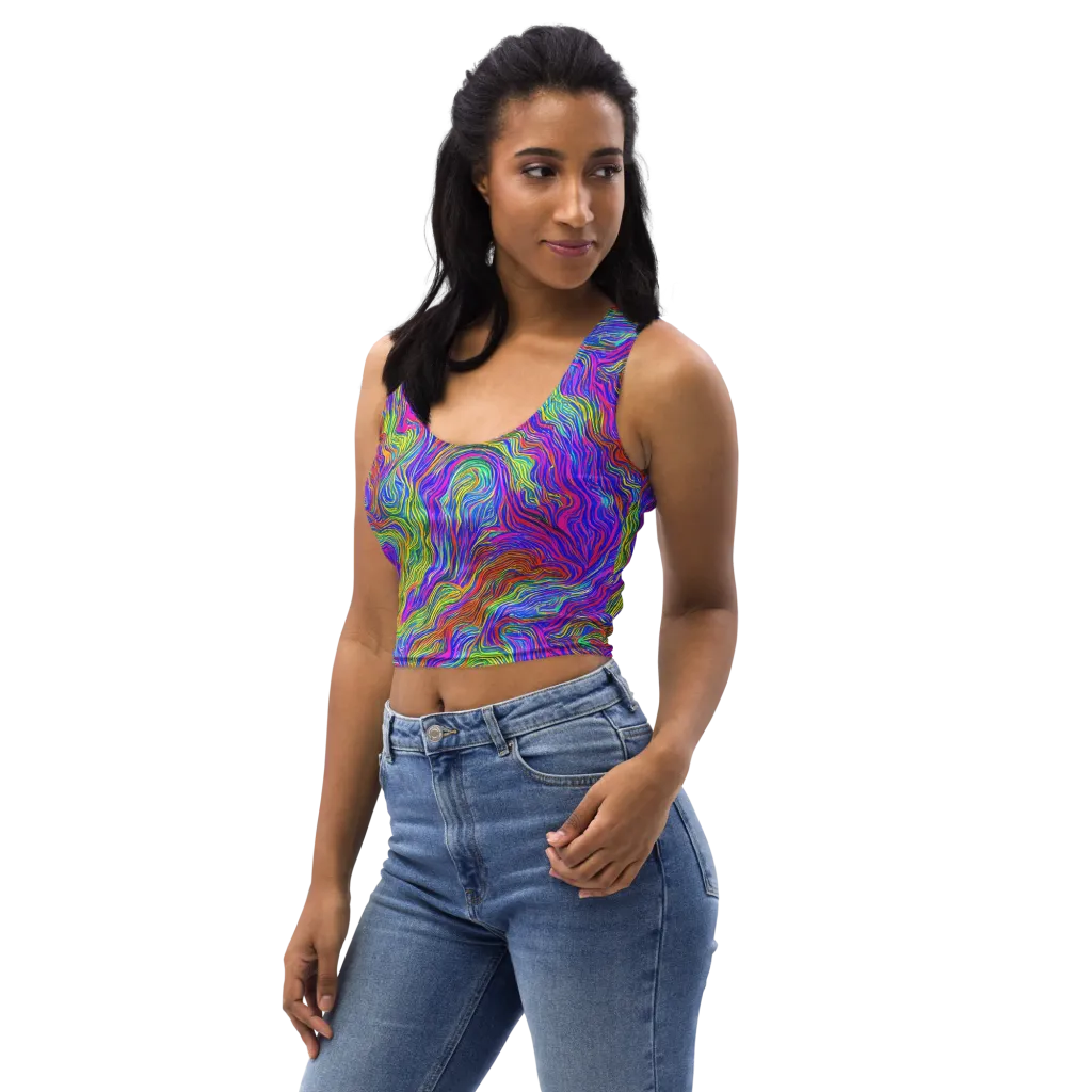 Psychedelic Filament on Crop Top — Left Front