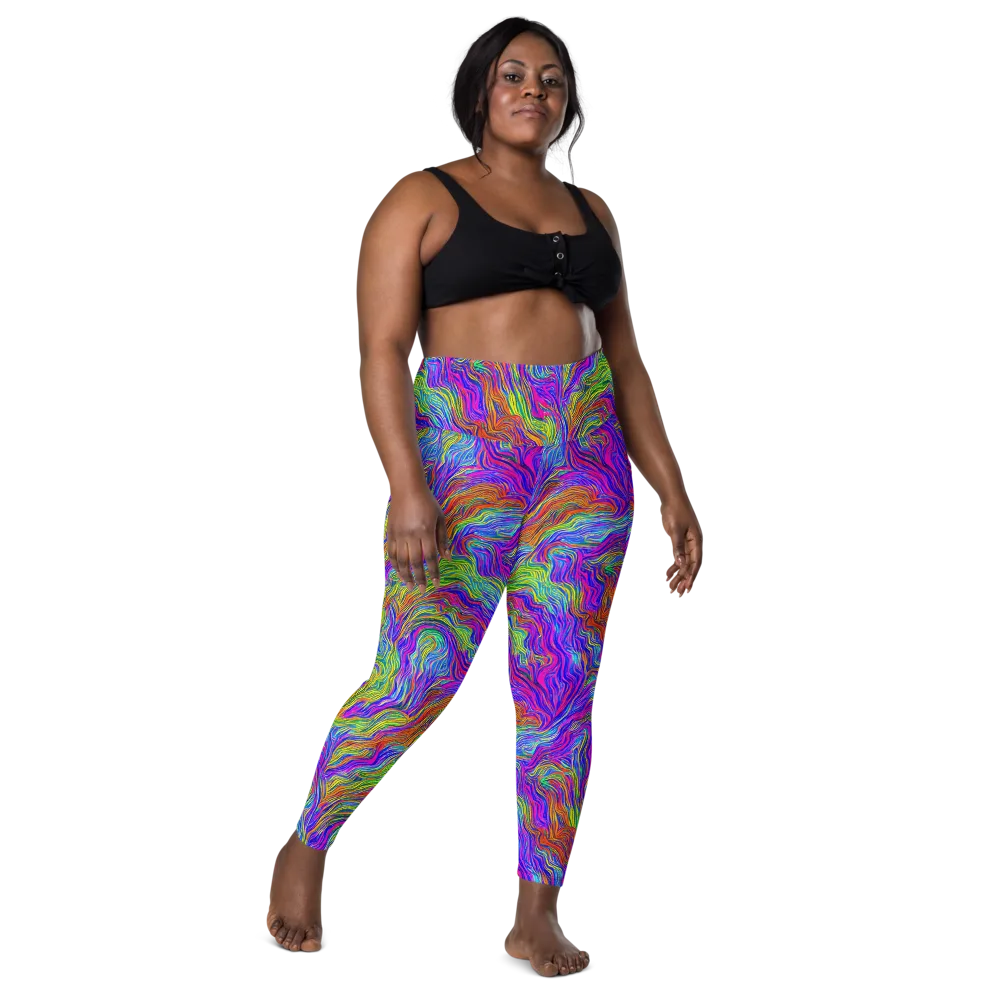 Psychedelic Filament on Leggings with Pockets — Front