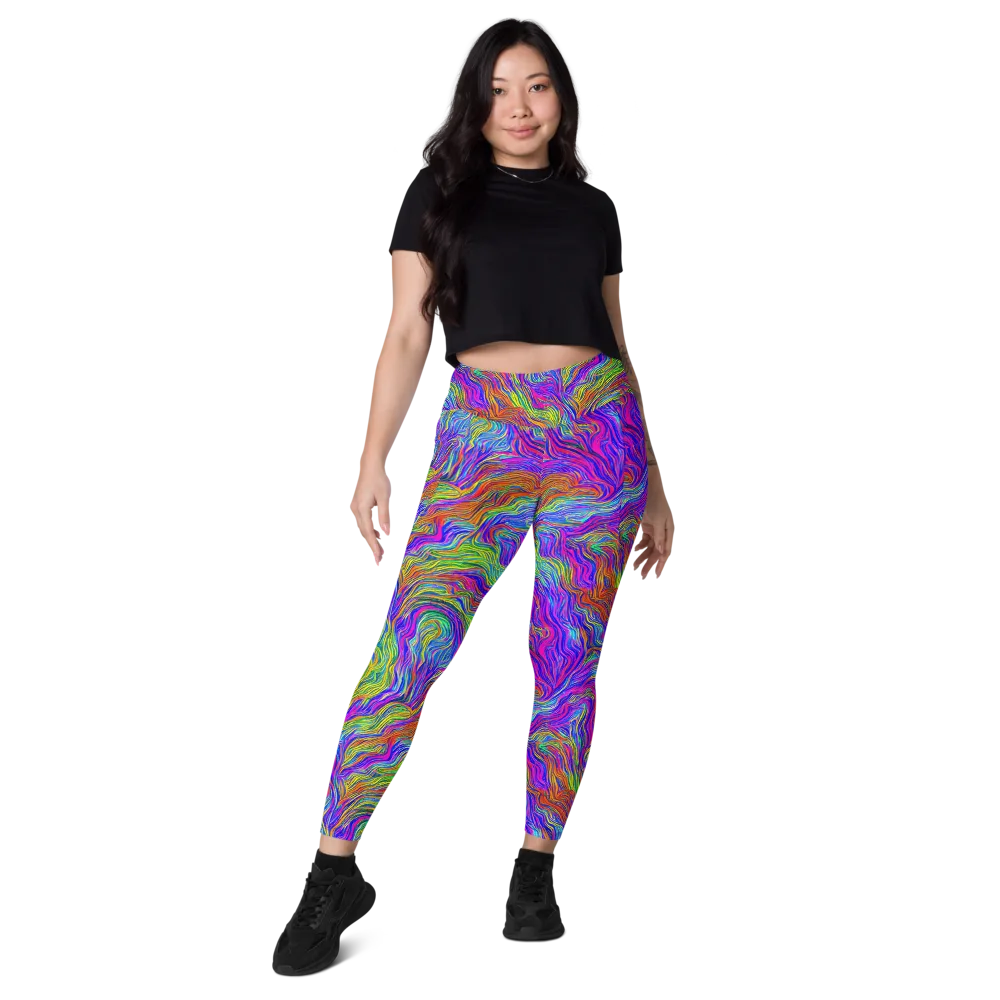 Psychedelic Filament on Leggings with Pockets — Front