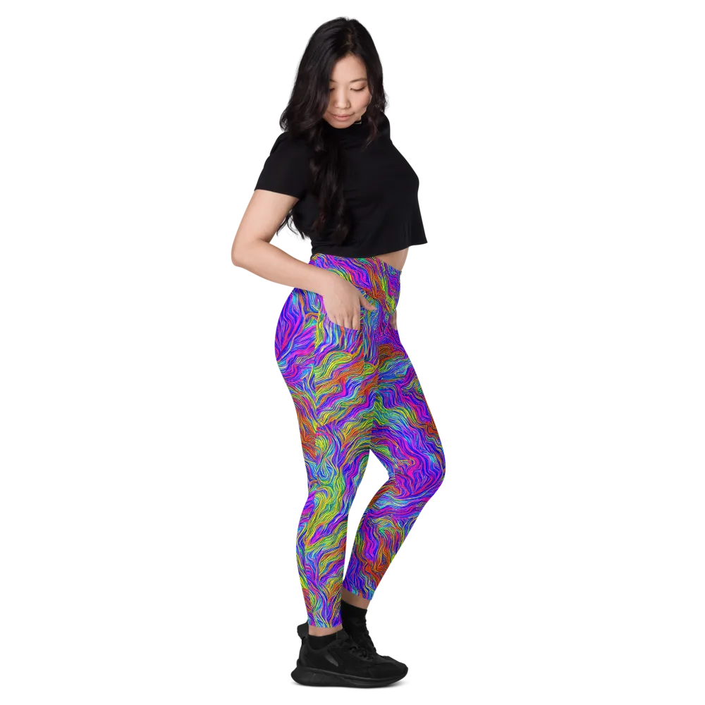 Psychedelic Filament on Leggings with Pockets — Right