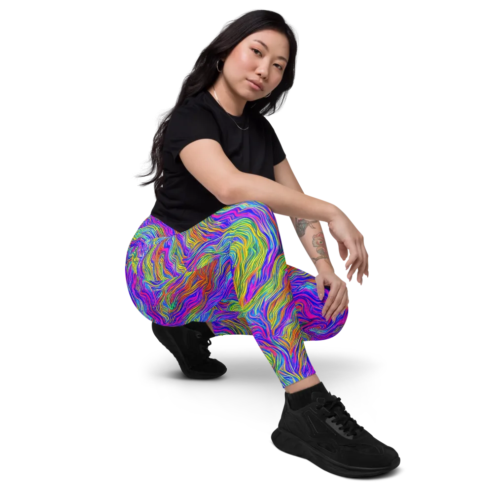 Psychedelic Filament on Leggings with Pockets — Right Front