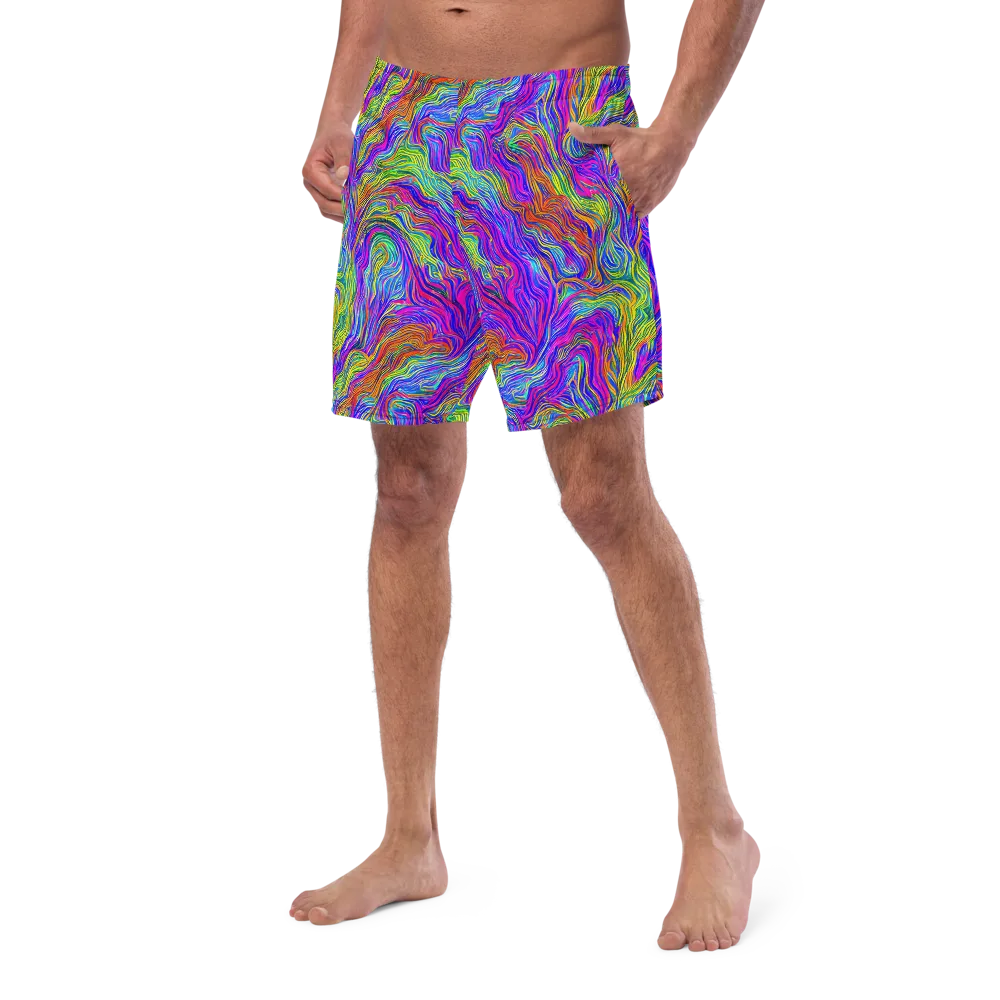 Psychedelic Filament on Swim Trunks — Left Front