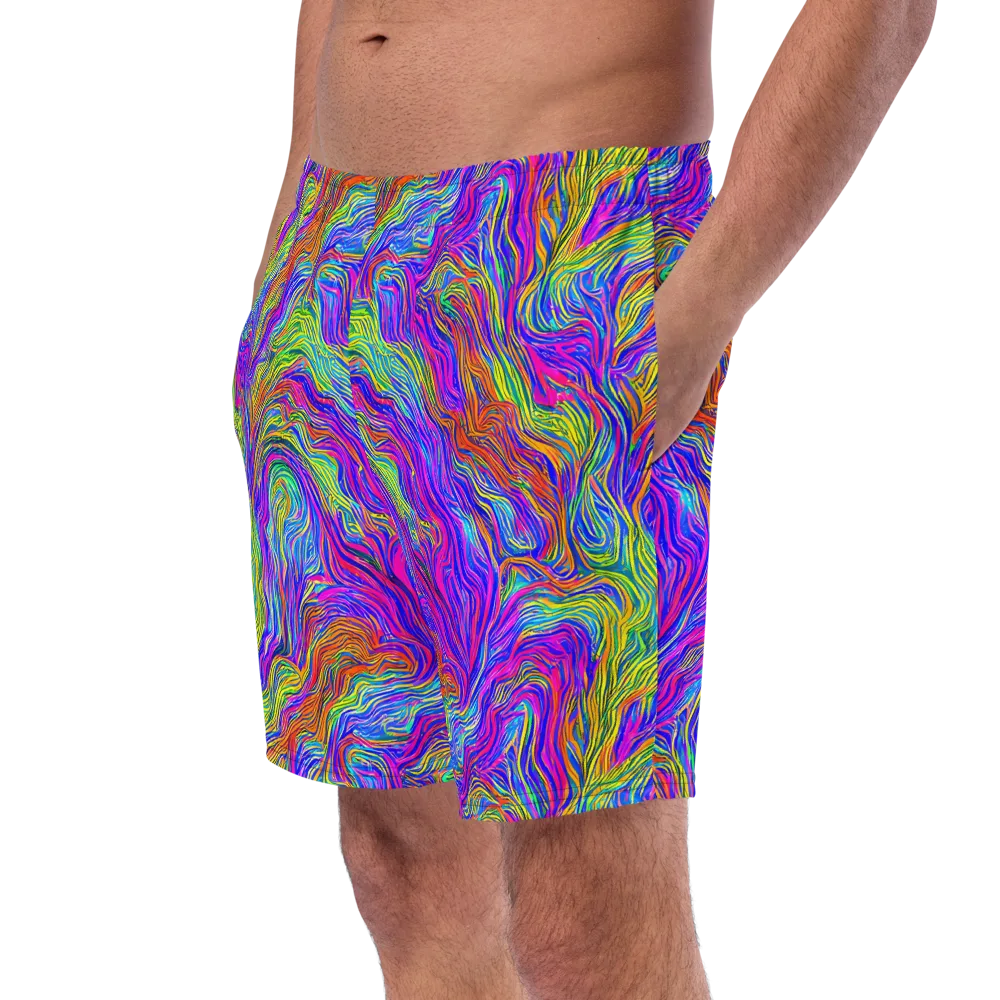 Psychedelic Filament on Swim Trunks — Left Front