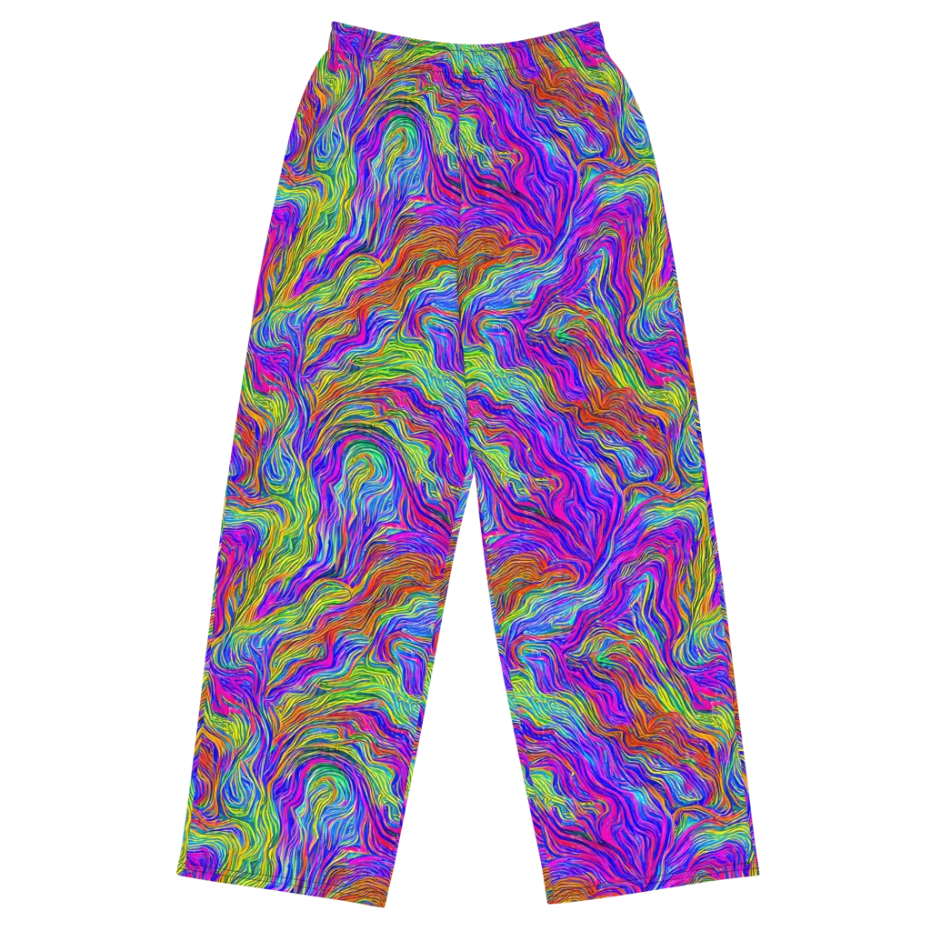Psychedelic Filament on Wide-Leg Pants — Front