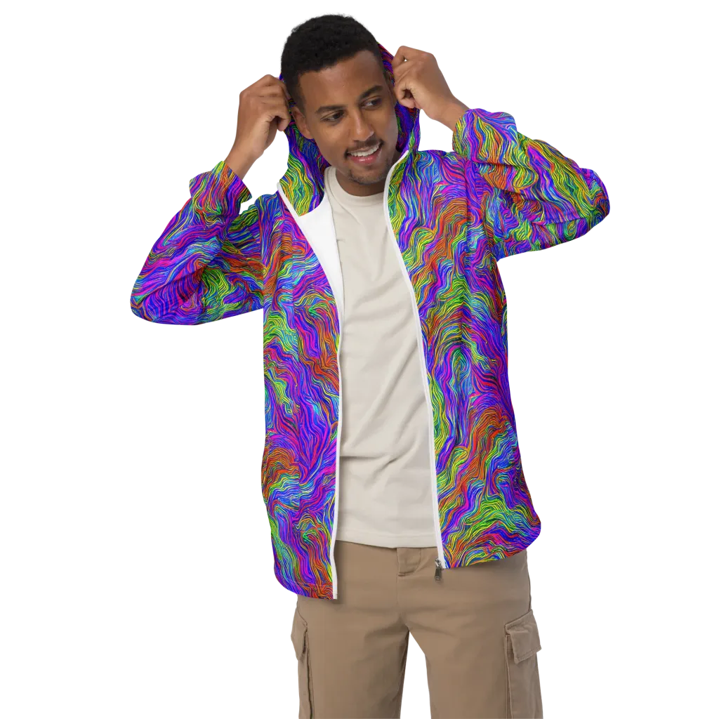 Psychedelic Filament on Men's Windbreaker — Front