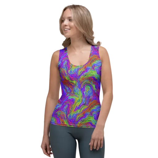 Psychedelic Filament on a Women's Tank Top