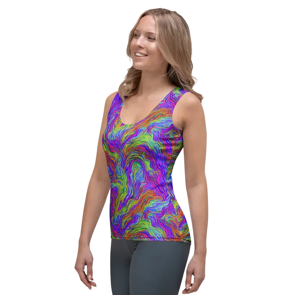 Psychedelic Filament on Women's Tank Top — Left Front