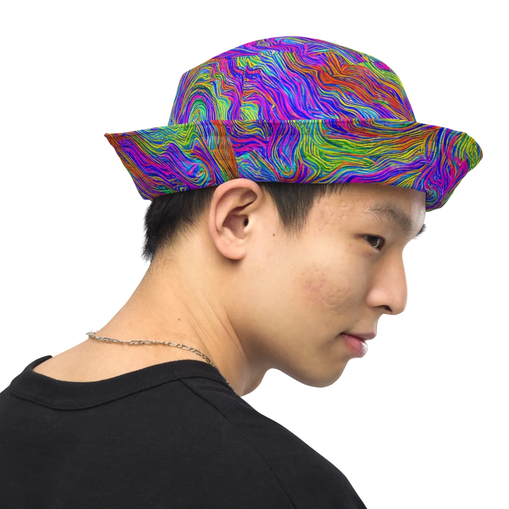 Psychedelic Filament on Reversible Bucket Hat — Right Outside