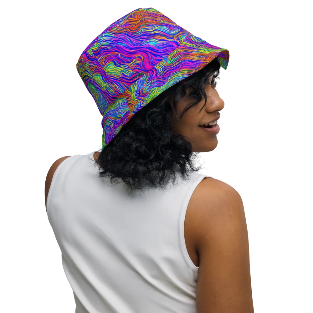 Psychedelic Filament on Reversible Bucket Hat — Right Outside
