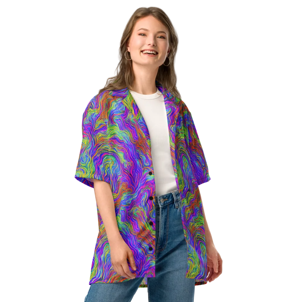Psychedelic Filament on Button Shirt — Front