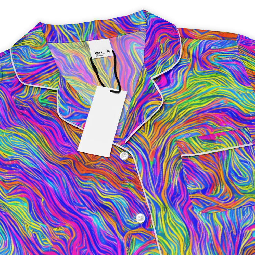 Psychedelic Filament on Women's Short Sleeve Pajama Top — Product details
