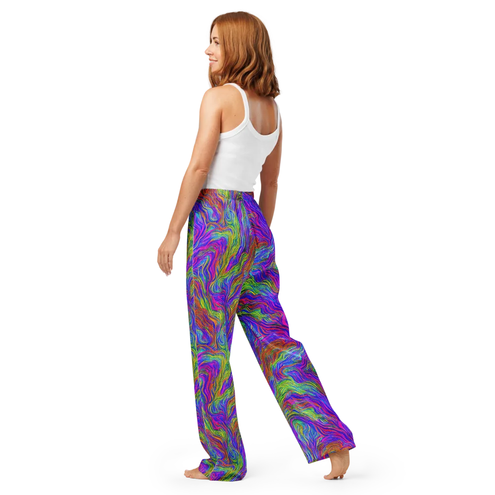 Psychedelic Filament on Women's Pajama Pants — Back
