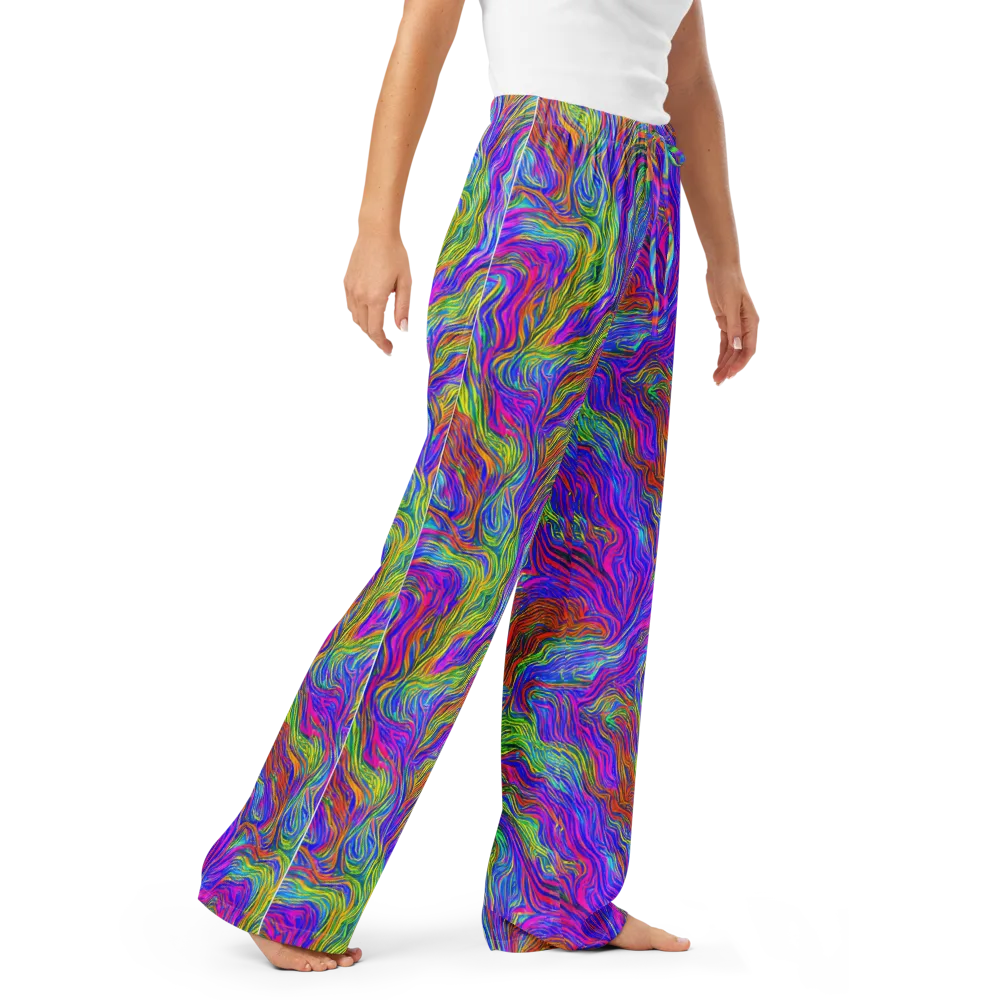 Psychedelic Filament on Women's Pajama Pants — Right Front