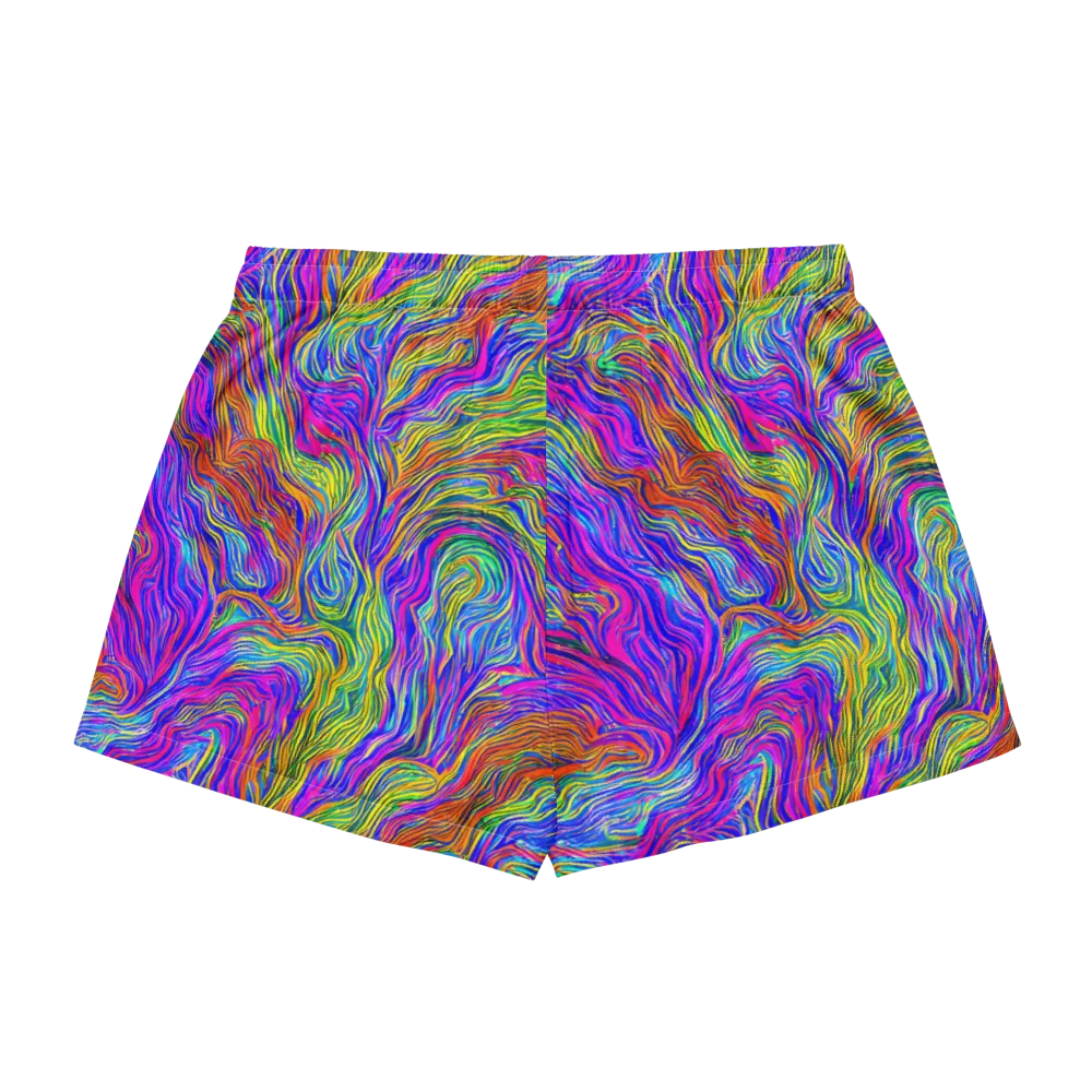Psychedelic Filament on Women's Pajama Shorts — Back