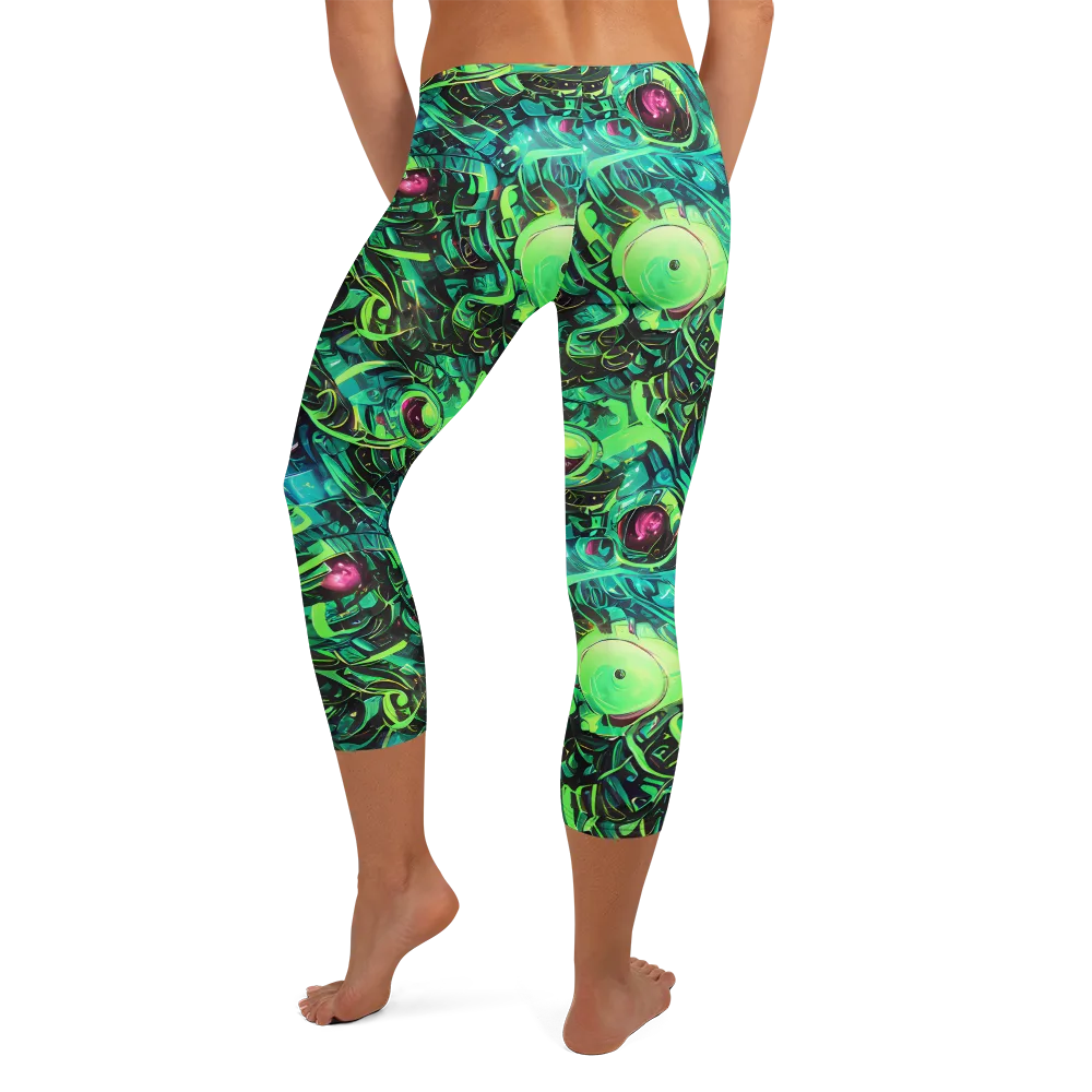 Cyber Canopy on Capri Leggings — Back