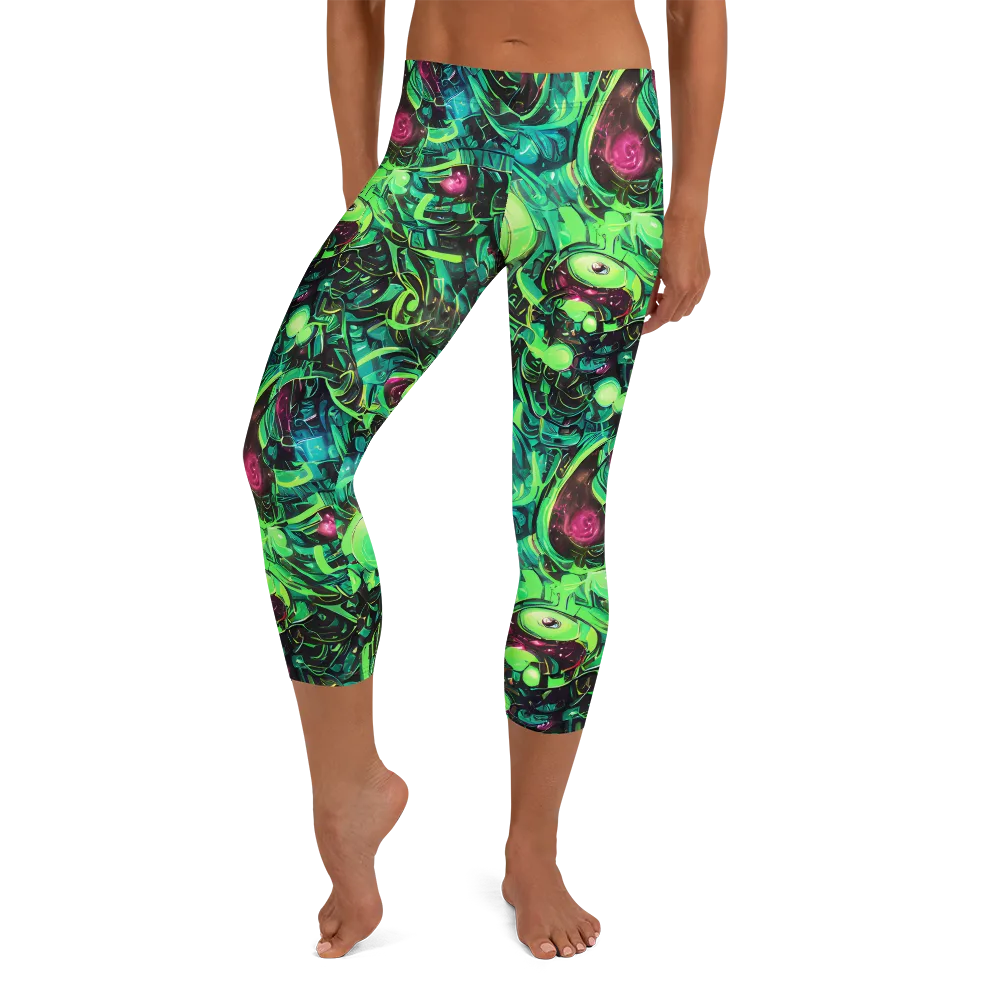 Cyber Canopy on Capri Leggings — Front