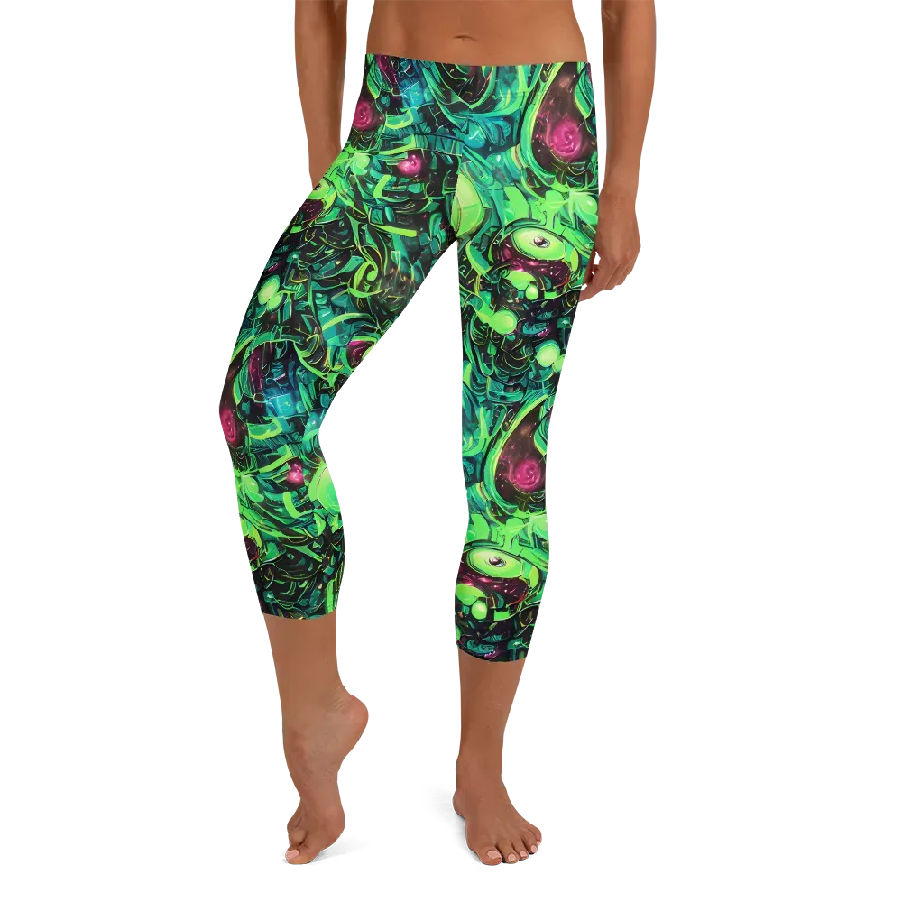 Cyber Canopy on Capri Leggings — Front