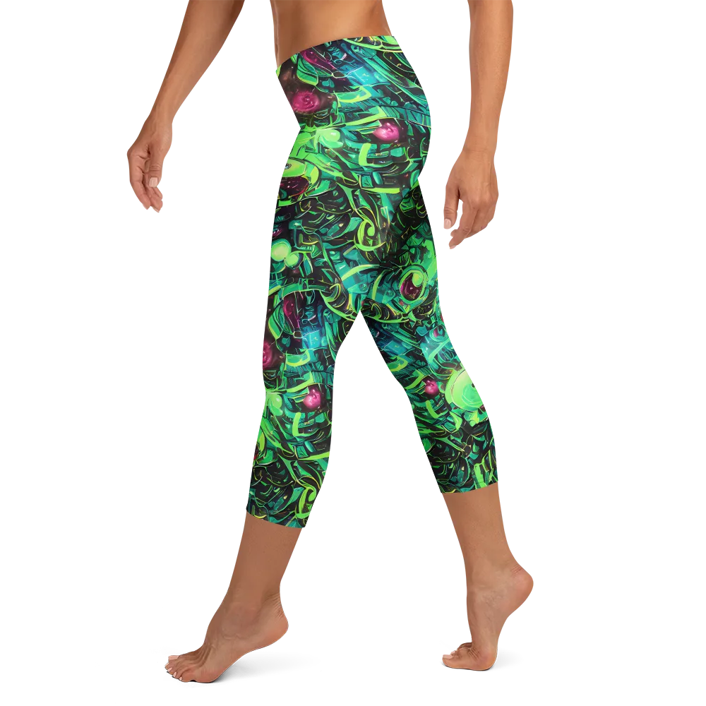 Cyber Canopy on Capri Leggings — Left