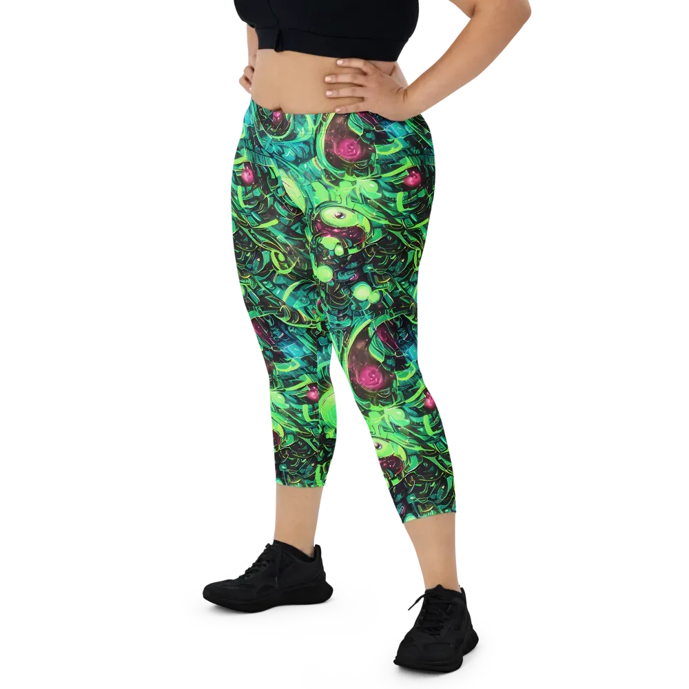 Cyber Canopy on Capri Leggings — Front