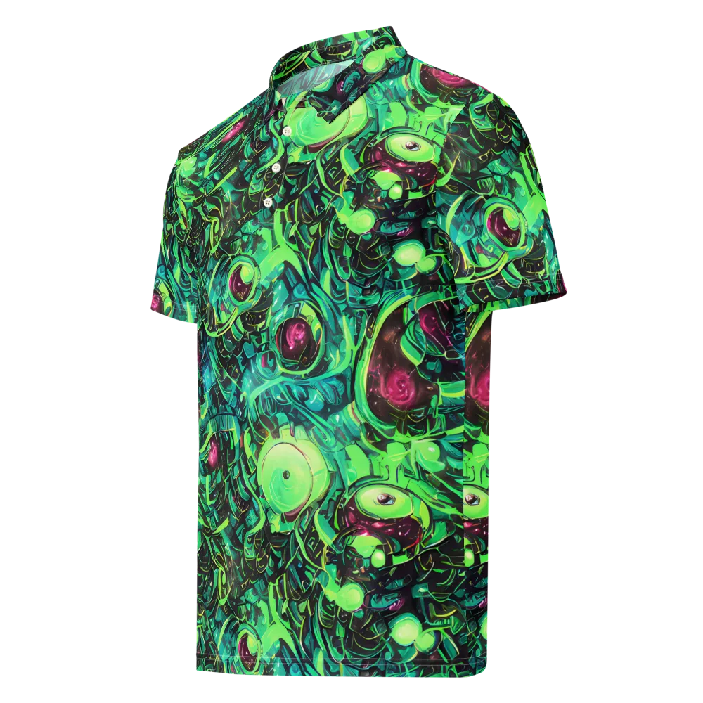 Cyber Canopy on Men's Slim Fit Polo Shirt — Left Front