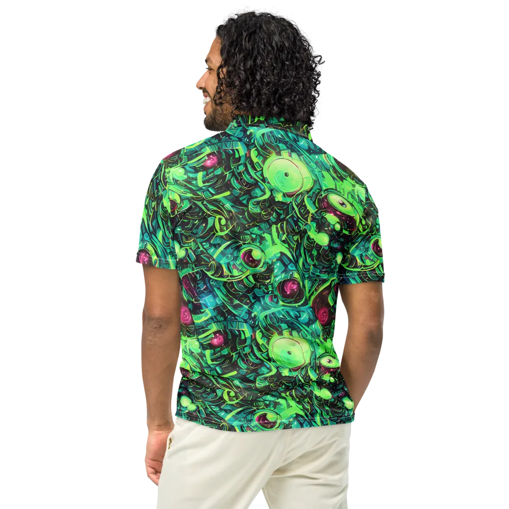 Cyber Canopy on Men's Slim Fit Polo Shirt — Back