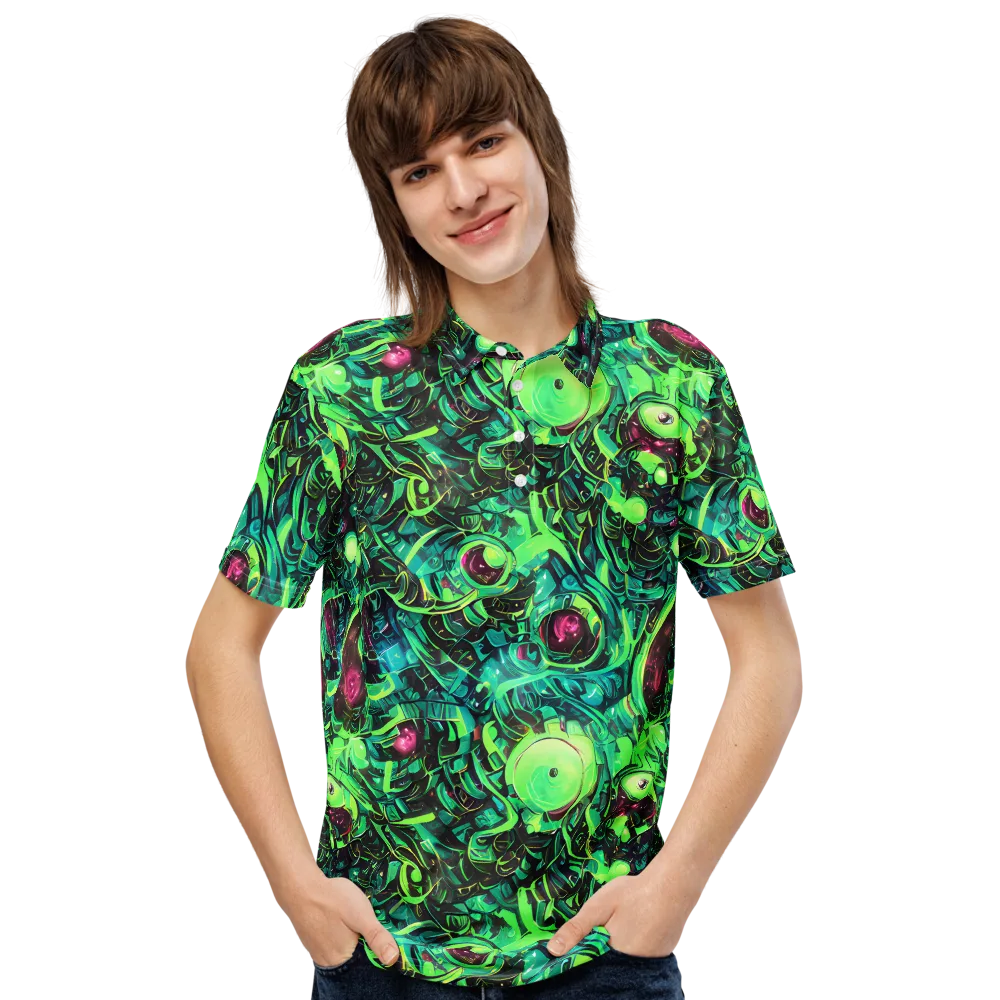 Cyber Canopy on Men's Slim Fit Polo Shirt — Front