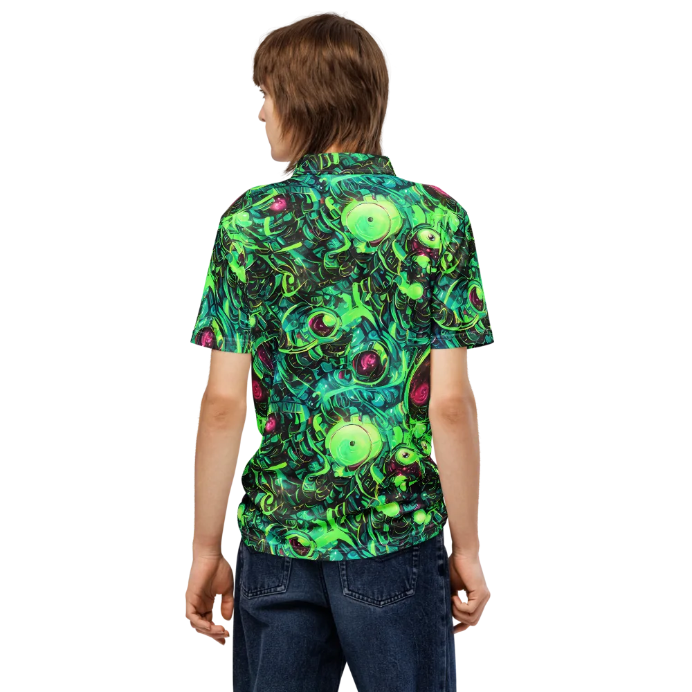 Cyber Canopy on Men's Slim Fit Polo Shirt — Back