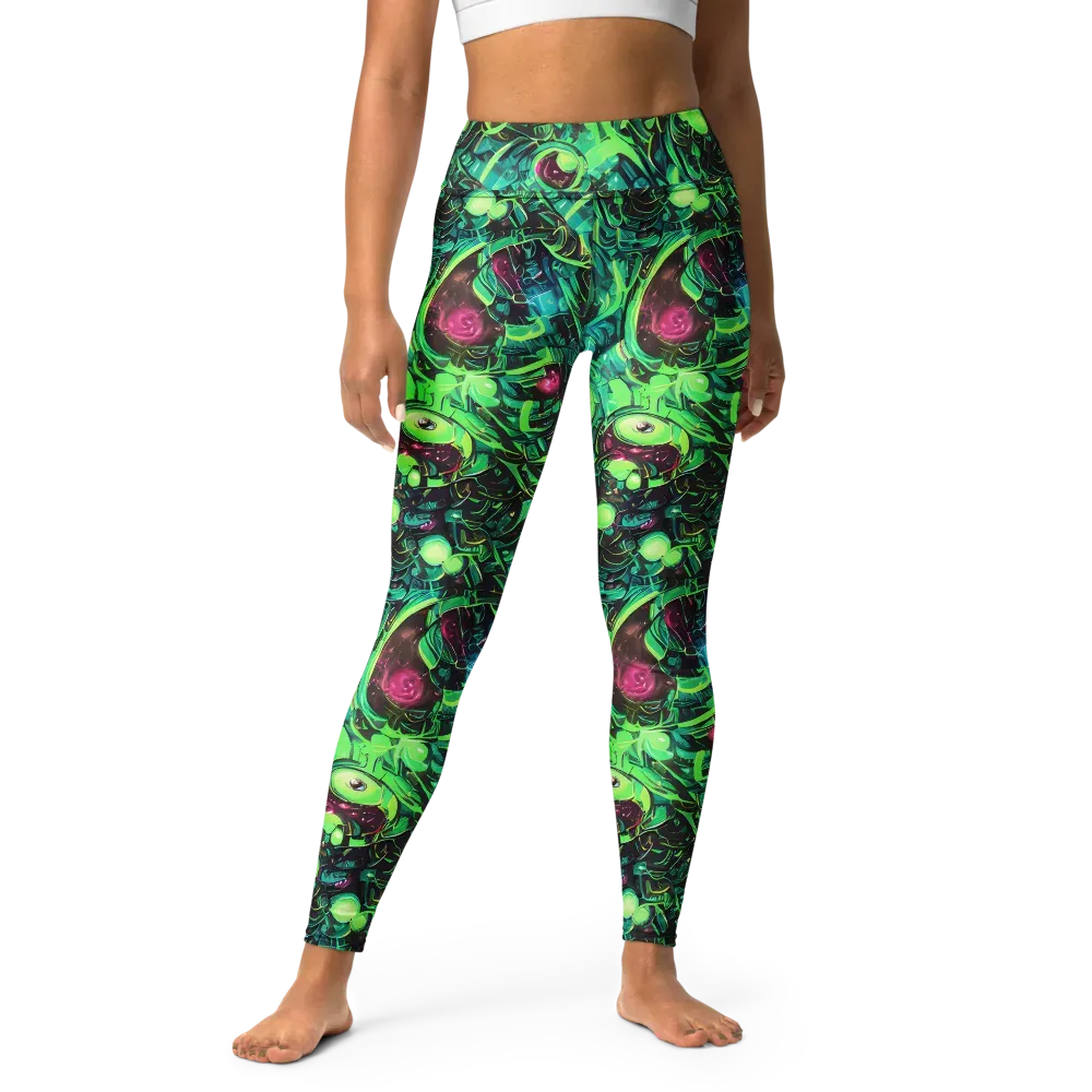 Cyber Canopy on Yoga Leggings — Front