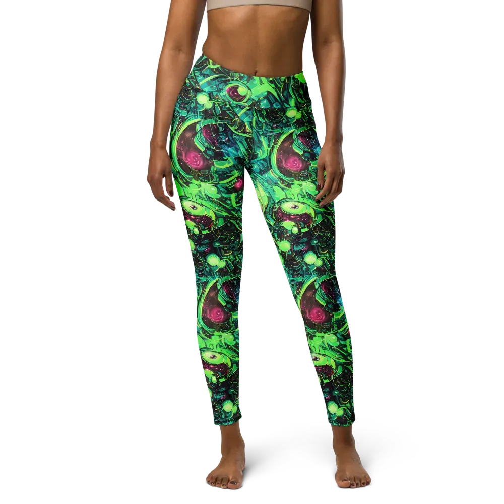 Cyber Canopy on Yoga Leggings — Front