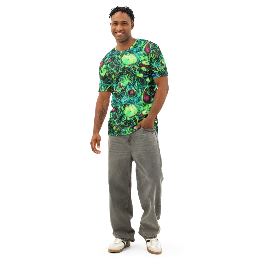 Cyber Canopy on Men's Cotton Crew Neck T-Shirt — Front