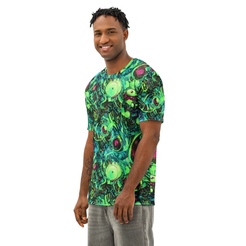 Cyber Canopy on Men's Cotton Crew Neck T-Shirt — Left Front