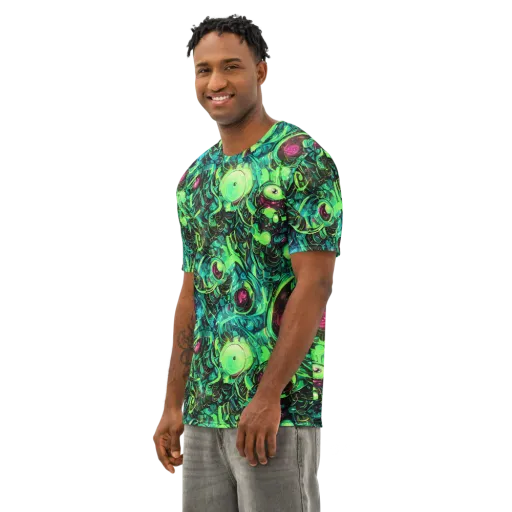 Cyber Canopy on a Men's Cotton Crew Neck T-Shirt