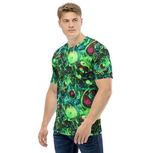 Cyber Canopy on a Men's Crew Neck T-Shirt