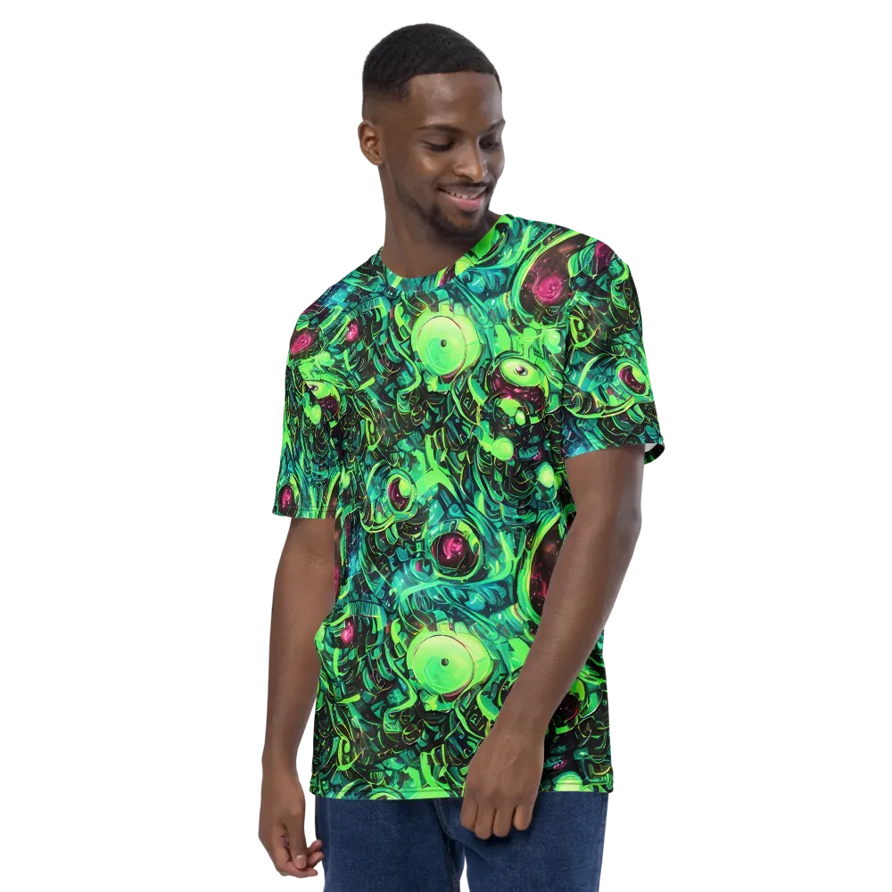Cyber Canopy on Men's Crew Neck T-Shirt — Left