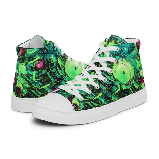 Cyber Canopy on a Men's High Top Canvas Shoes