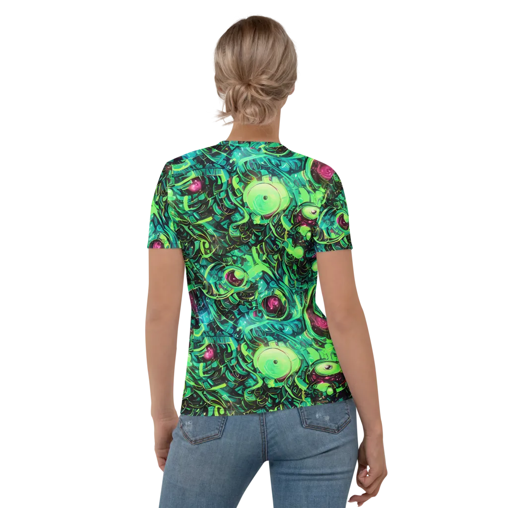 Cyber Canopy on Women's Crew Neck T-Shirt — Back