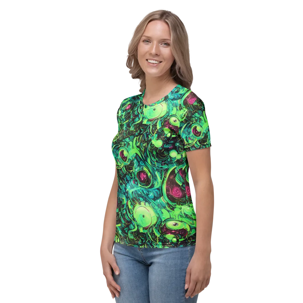 Cyber Canopy on Women's Crew Neck T-Shirt — Left
