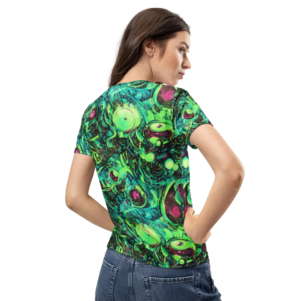 Cyber Canopy on Women's Crew Neck T-Shirt — Back