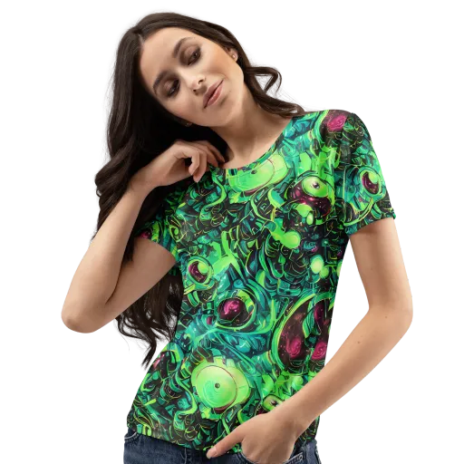 Cyber Canopy on a Women's Crew Neck T-Shirt