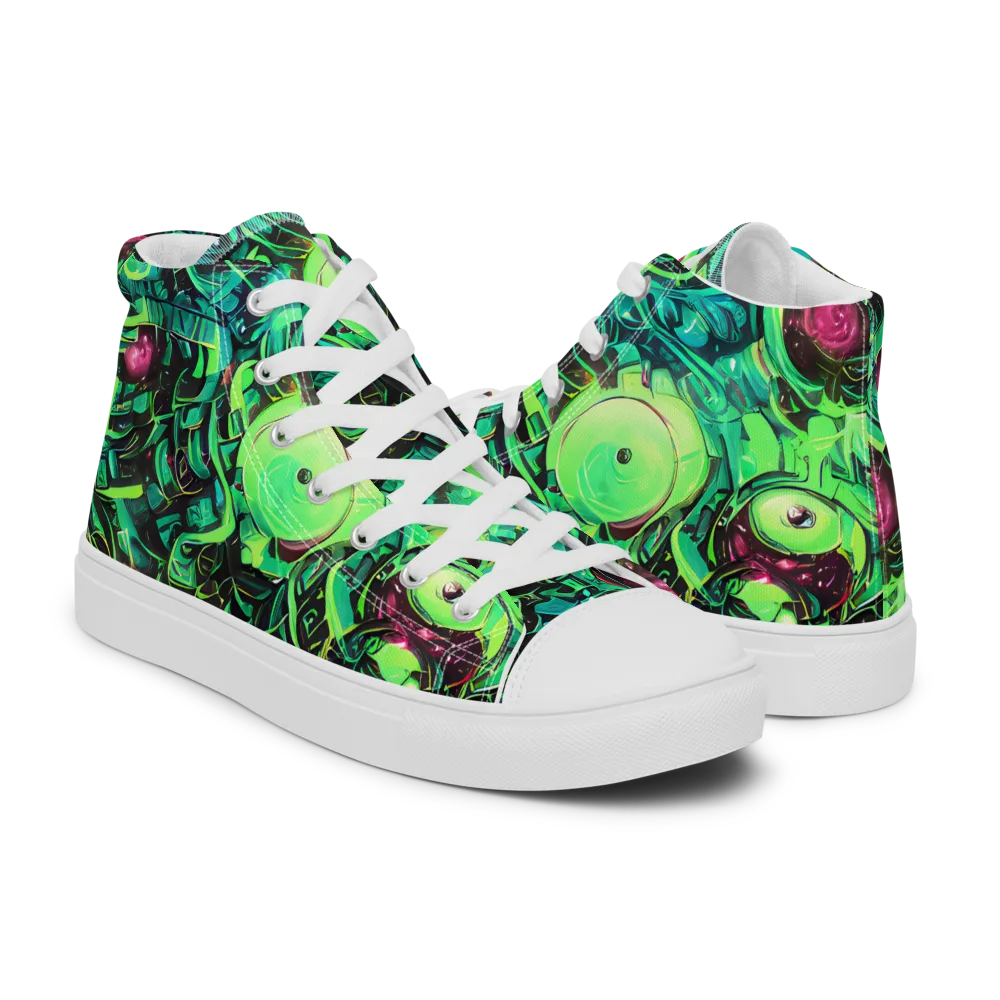 Cyber Canopy on Women's High Top Canvas Shoes — Right