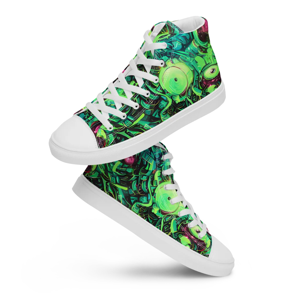 Cyber Canopy on Women's High Top Canvas Shoes — Front