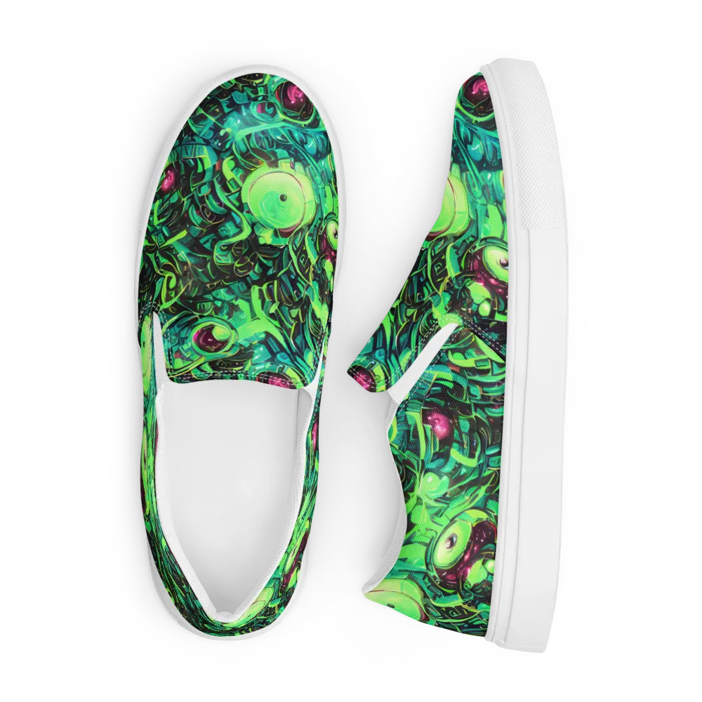 Cyber Canopy on Men's Slip-On Canvas Shoes — Front