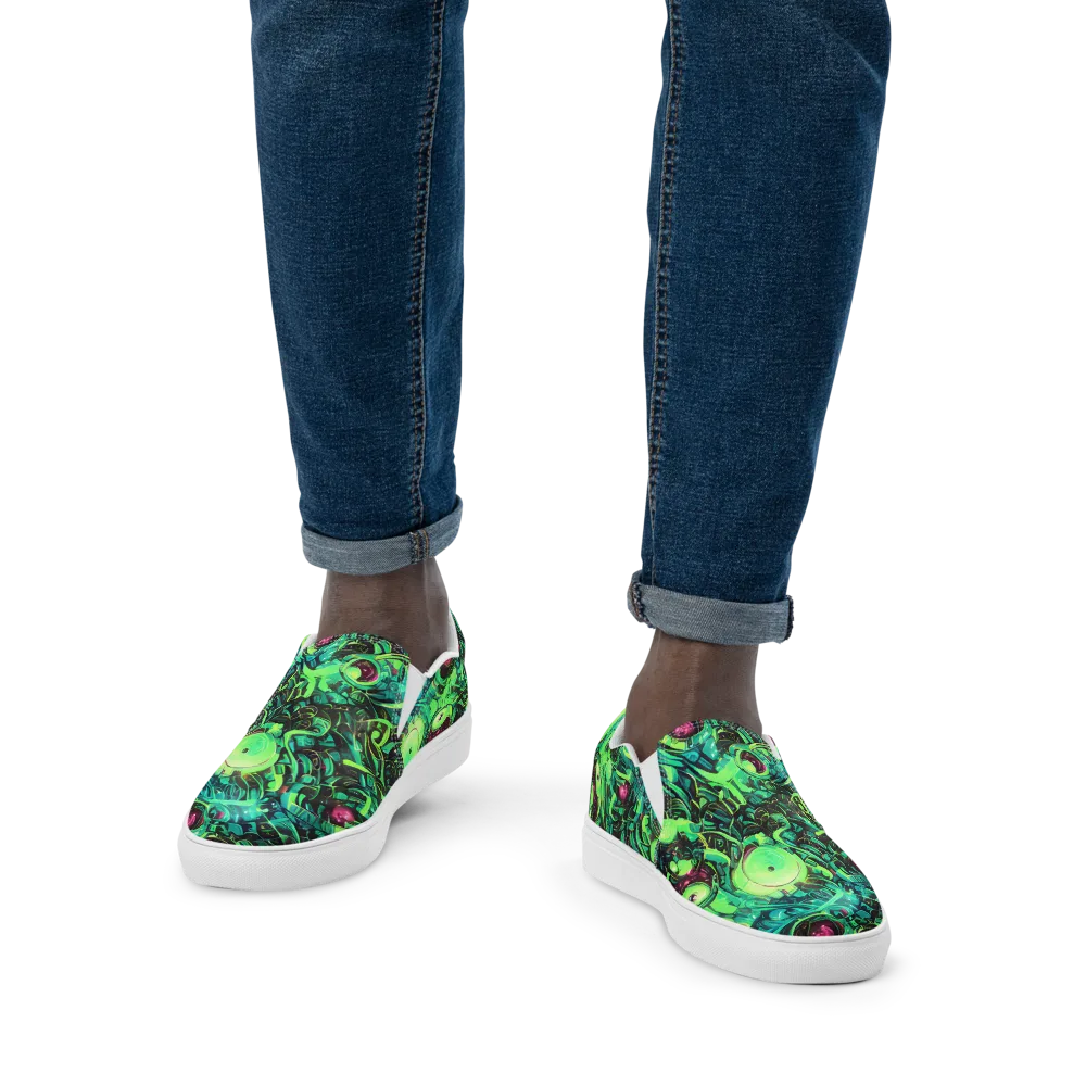 Cyber Canopy on Men's Slip-On Canvas Shoes — Front