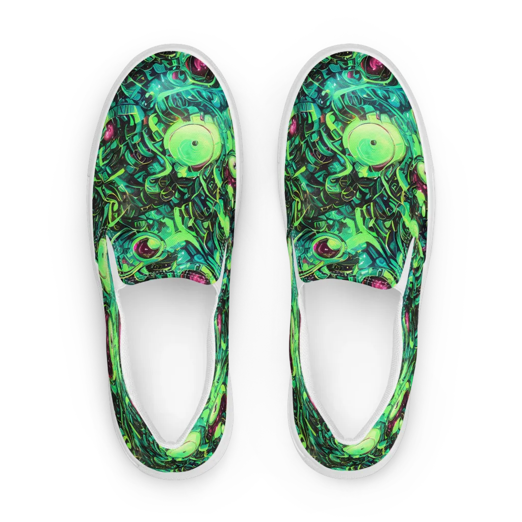 Cyber Canopy on Women's Slip-On Canvas Shoes — Front