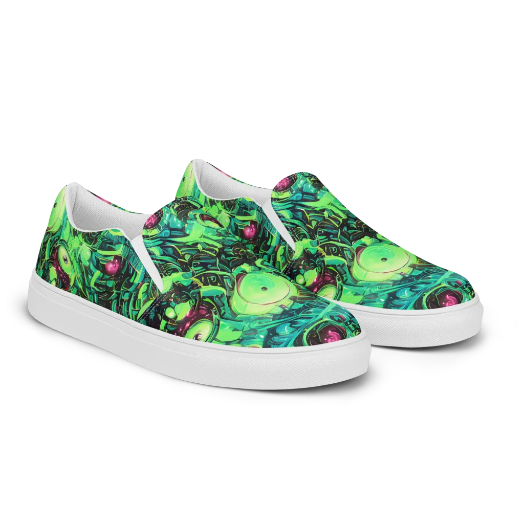 Cyber Canopy on Women's Slip-On Canvas Shoes — Right Front