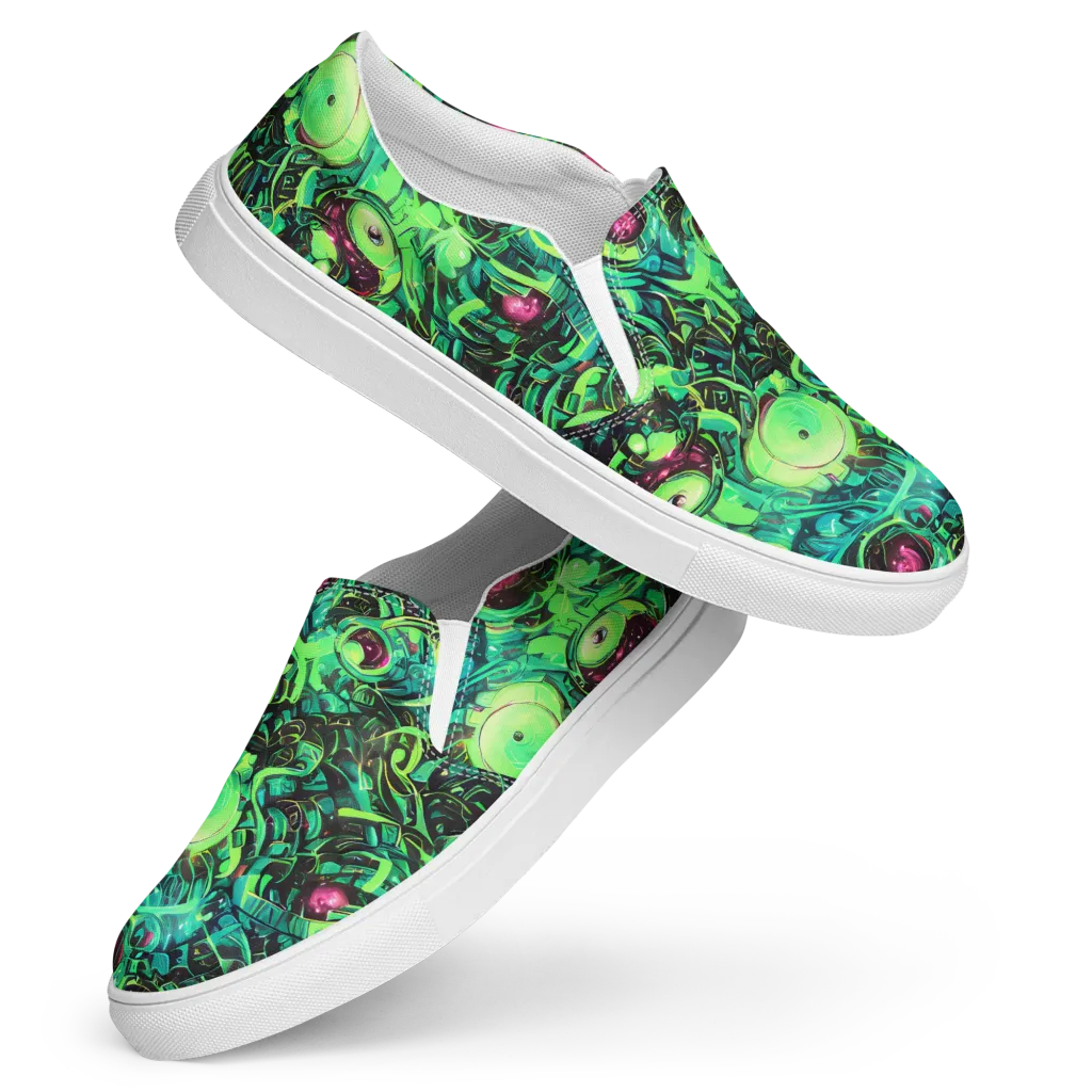 Cyber Canopy on Women's Slip-On Canvas Shoes — Front