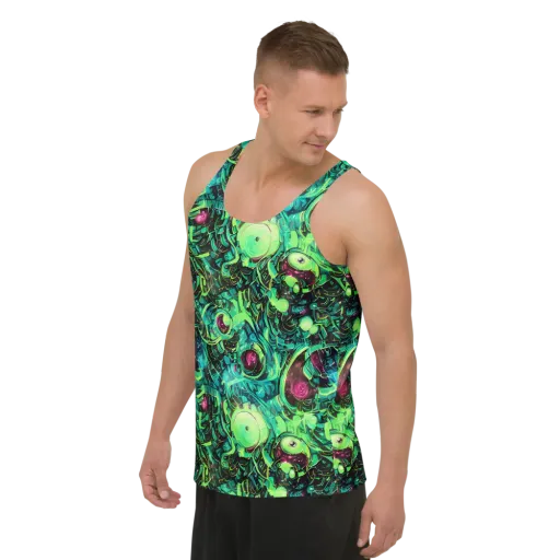 Cyber Canopy on a Men's Tank Top